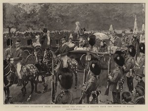 Le Départ de la Reine de Londres après le Jubilé, un Salut du Prince de Galles
